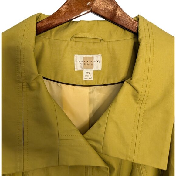 Gallery Womens Swing A-Line Coat Chartreuse 3X lined Button winter - Picture 3 of 13